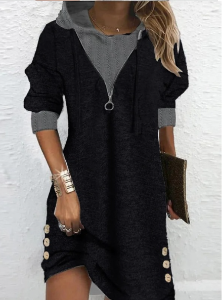 Anneke – Langarm-Hemdkleid mit Kapuze