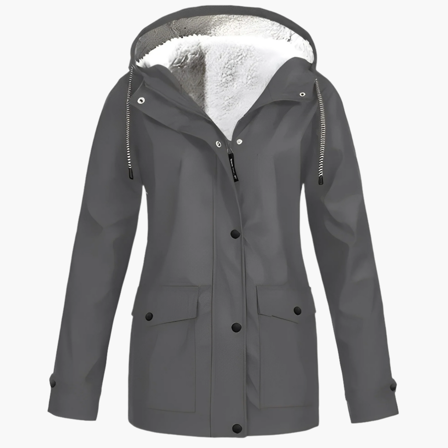 Damen Fleece Gefütterte Regenjacke – Stylische Winter Outdoor Jacke für Komfort und Schutz