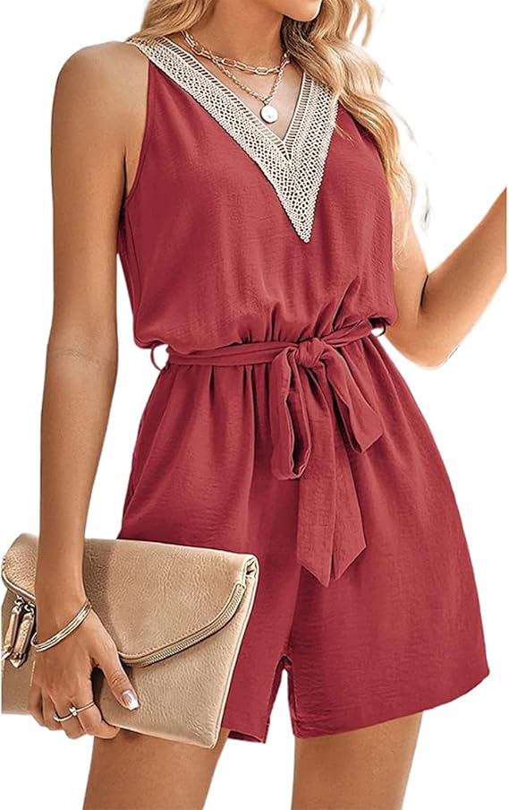 Abigail – Rückenfreier Damen-Jumpsuit mit Taillengürtel und Taschen