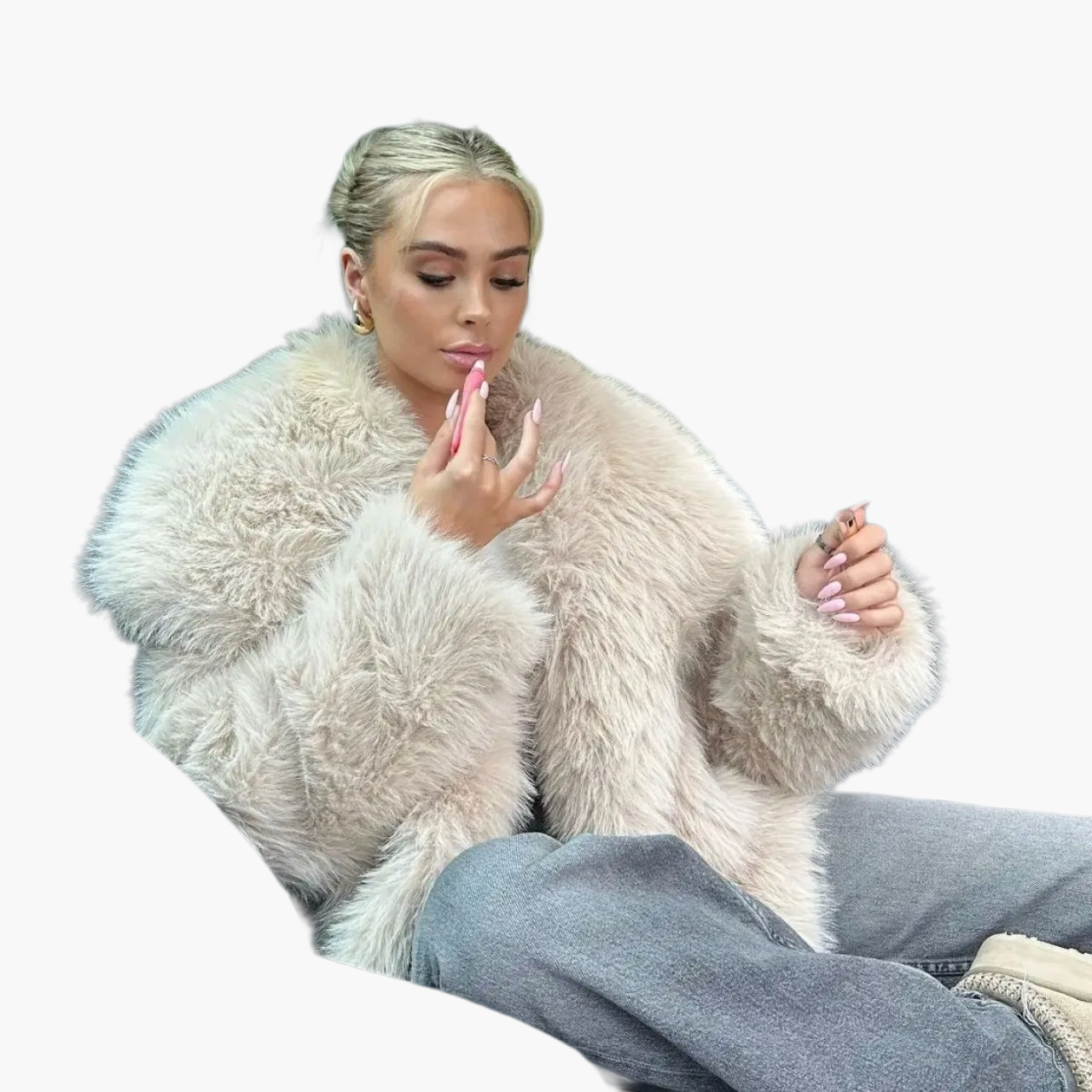 Damen Luxus Oversize Kunstpelzjacke – Modischer Wintermantel für stilvolle Auftritte