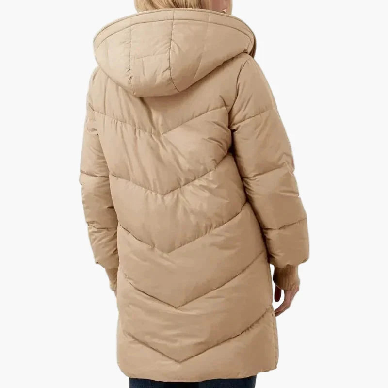 Damen Winter Steppmantel Kapuzenjacke – Langer, warmer Outdoor-Mantel mit modischem Stil