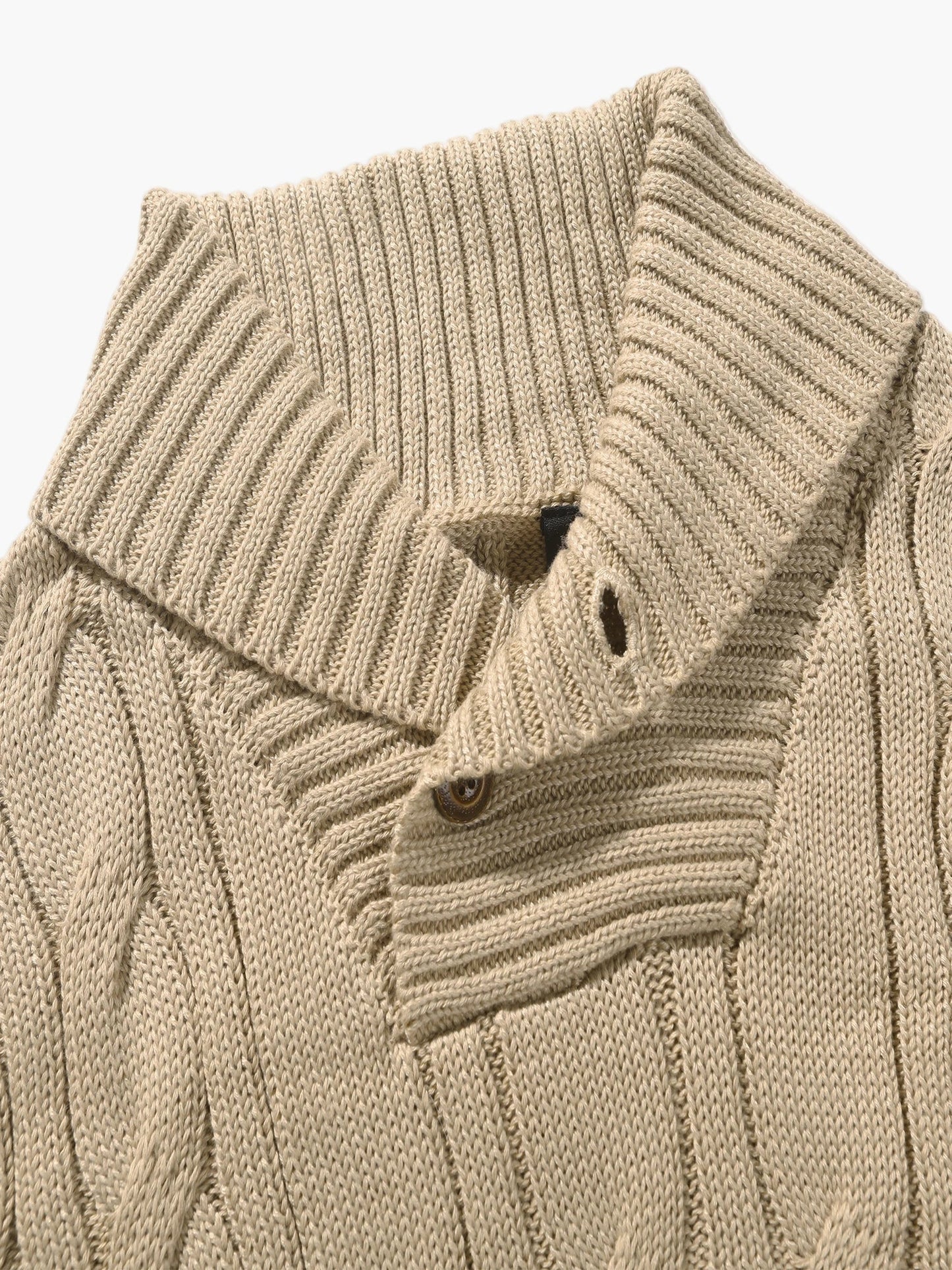 Herren Strickpullover mit Schalkragen und Zopfmuster – Stilvoller Freizeitpullover für den Alltag