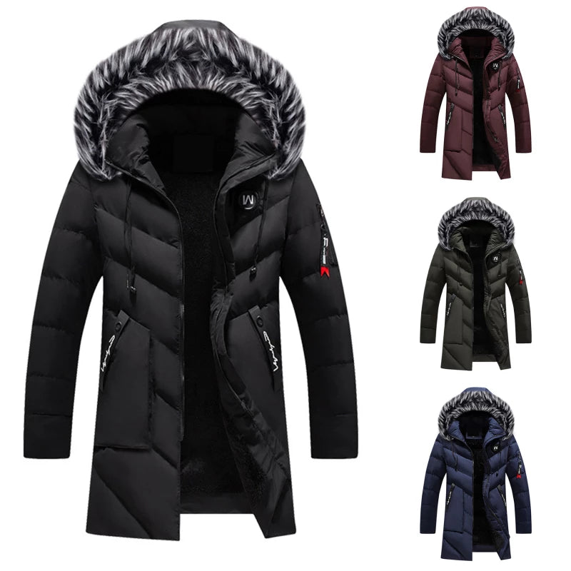 Herren Winter Parka mit Kapuze – Warme Steppjacke für kalte Tage, modischer Outdoor-Mantel