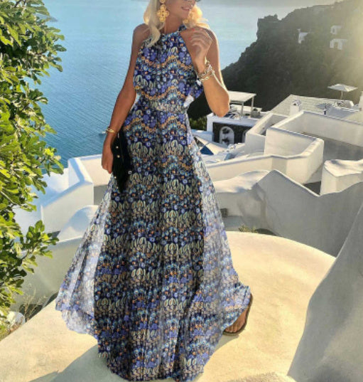 Laura – Elegantes Boho Maxikleid mit Falten