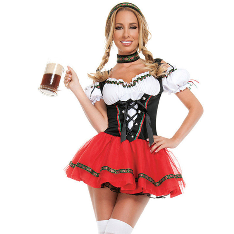 Damen Oktoberfest Dirndl Kostüm – Verspieltes Trachtenkleid für Karneval & Party