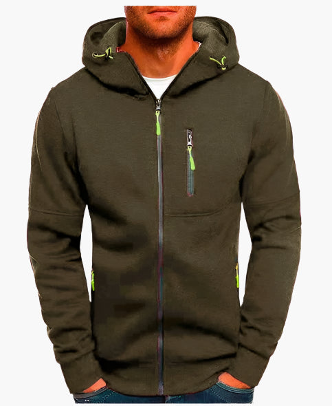 Herren Kapuzenjacke Sportlich Freizeit – Bequemer Hoodie mit Reißverschluss und Taschen