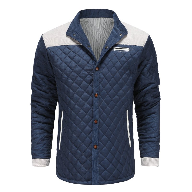 Herren Steppjacke im Patchwork-Design – Eleganter Alltagsstil für Frühling & Herbst