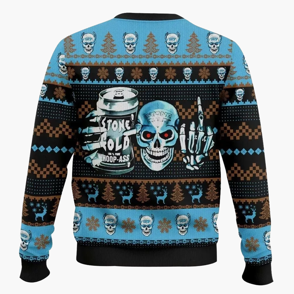 Herren Stone Cold Ugly Christmas Sweater – Lustiger Wrestling-Fan Pullover für Weihnachten