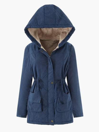 Damen Winterparka mit Kapuze und Teddyfutter – Freizeitjacke für Alltag und Outdoor
