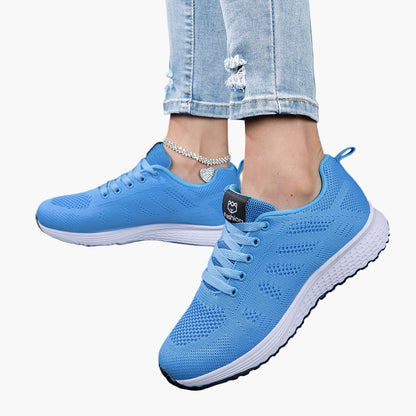 Damen Sportschuhe – Leichte Sneaker für Fitness & Alltag, Bequeme Turnschuhe mit Atmungsaktivem Mesh und Schnürung