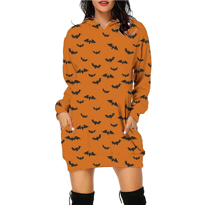 Damen Halloween Kapuzenkleid – Lustiges Kostüm für Party, Deko & Gruselige Stimmung