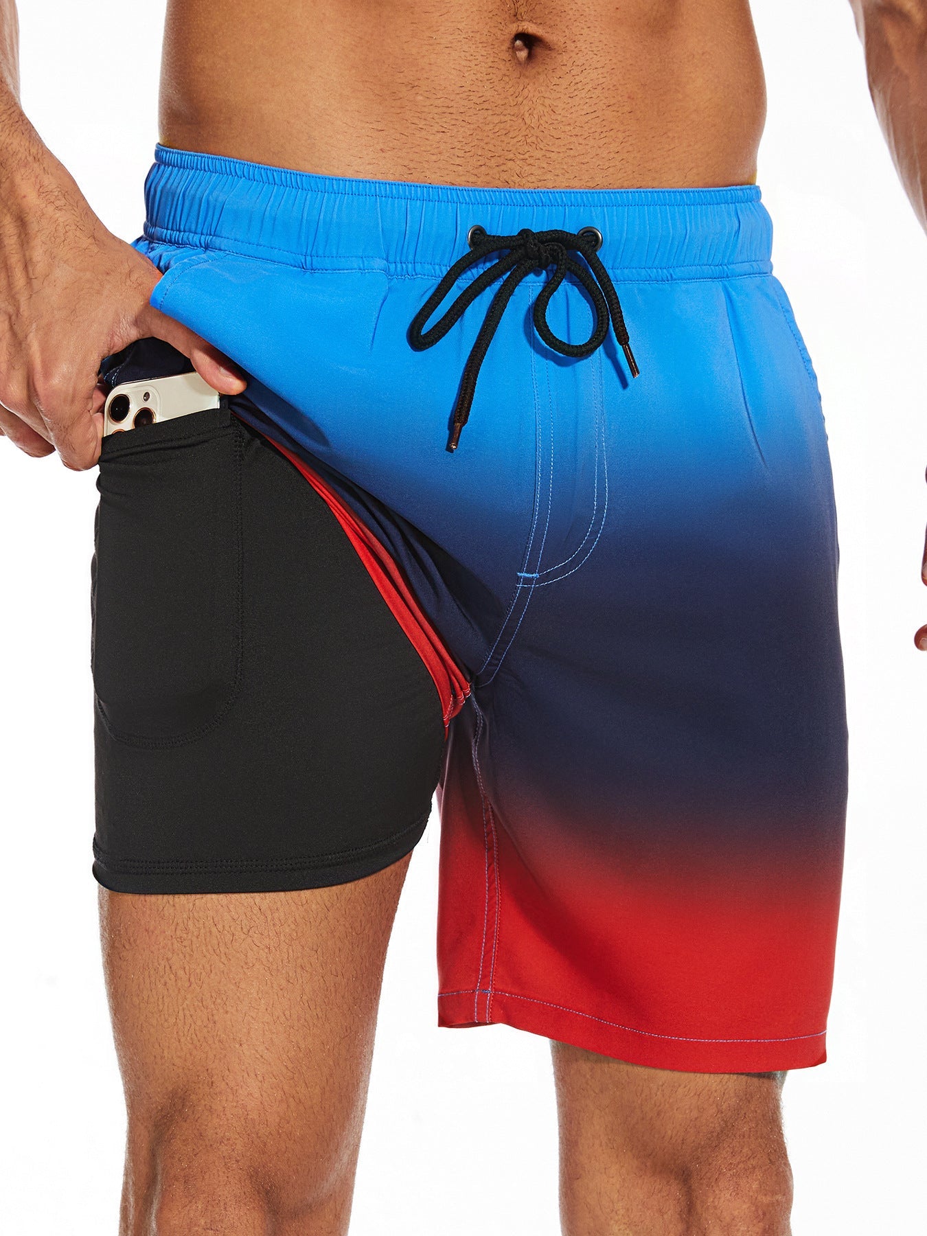 Herren Badeshorts mit Innentasche – Sportliche Strandshorts mit praktischem Smartphone-Fach