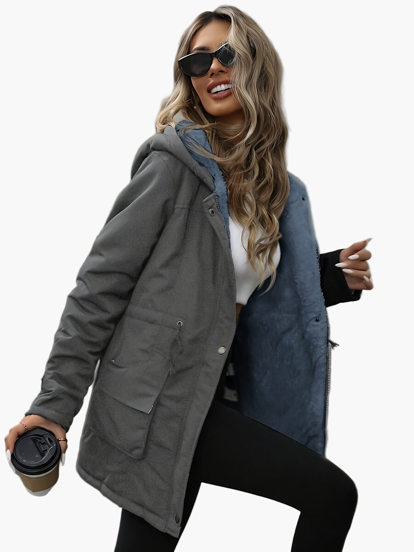 Damen Winterparka mit Kapuze und Teddyfutter – Freizeitjacke für Alltag und Outdoor