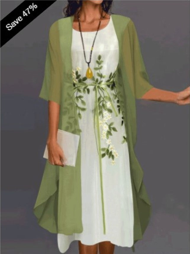 Damen Festliches Chiffon Zweiteiler Abendkleid mit Spitzenbesatz – Elegantes Outfit für besondere Anlässe