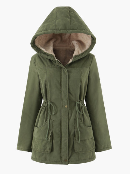 Damen Winterparka mit Kapuze und Teddyfutter – Freizeitjacke für Alltag und Outdoor
