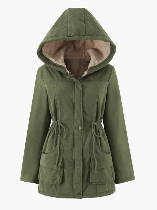 Damen Winterparka mit Kapuze und Teddyfutter – Freizeitjacke für Alltag und Outdoor