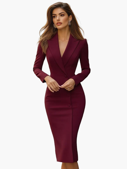 Damen Elegantes Business-Kleid mit Blazer-Stil für Büro und besondere Anlässe