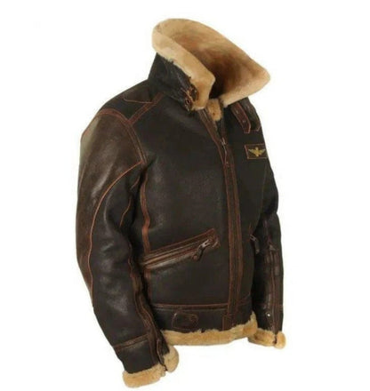 Herren Fliegerjacke Vintage Stil Winterjacke – Klassische Pilotenjacke für Herbst und Winter