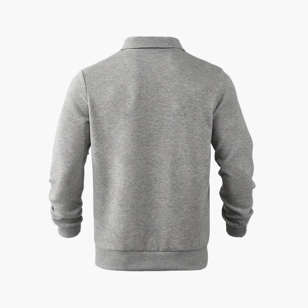 Herren Pullover im Vintage Stil mit Reißverschluss – Geometrisches Muster und moderner Freizeitlook