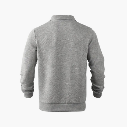 Herren Pullover im Vintage Stil mit Reißverschluss – Geometrisches Muster und moderner Freizeitlook