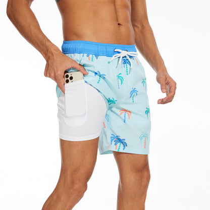Herren Badeshorts mit Innentasche – Sportliche Strandshorts mit praktischem Smartphone-Fach