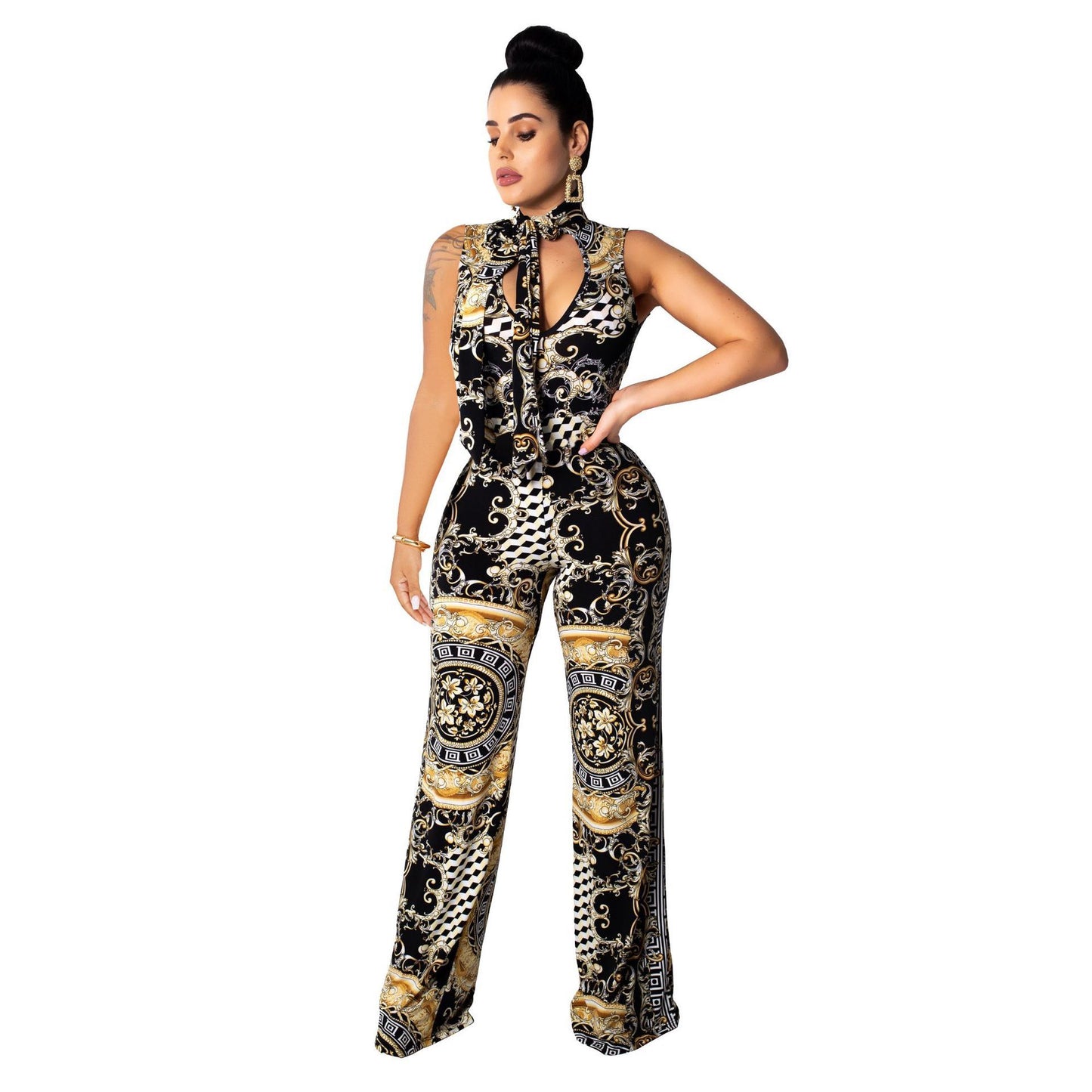 Faith – Ärmelloser Damen-Jumpsuit mit Print