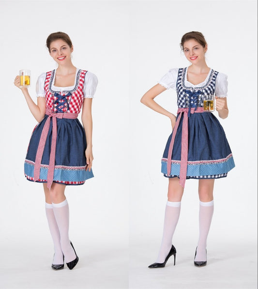 Damen Trachtenkleid Dirndl für Oktoberfest & Volksfest - Traditionelles Kostüm im modernen Stil