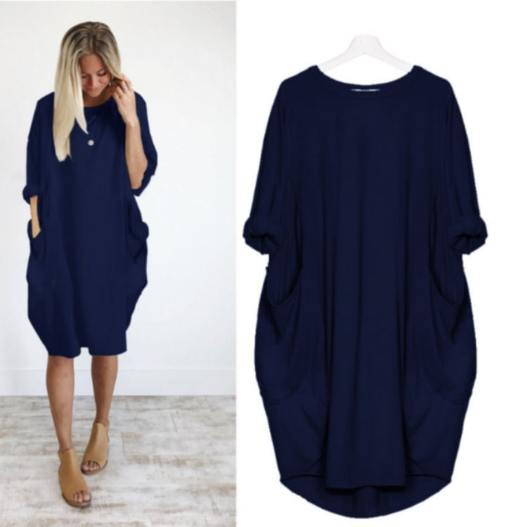 Jade – Süßes Damenkleid mit Rundhals und weitem Schnitt