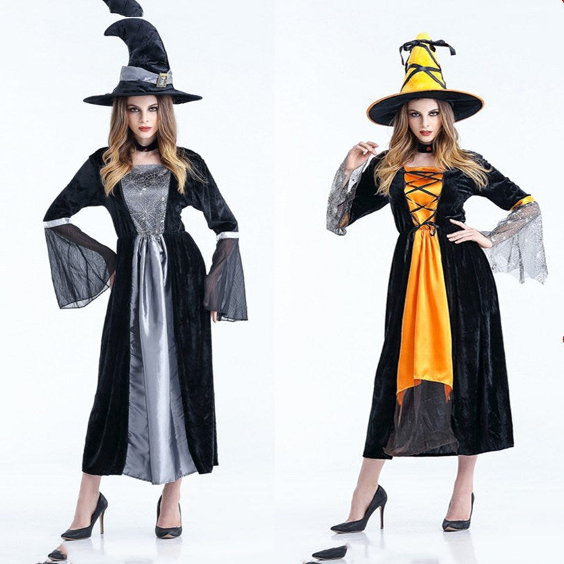 Damen Halloween Hexen Kostüm Set – Zauberhafte Verkleidung für Halloween-Partys & Gruselige Events