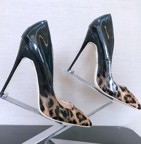 Jean – Spitzen High Heels mit Leopardenmuster