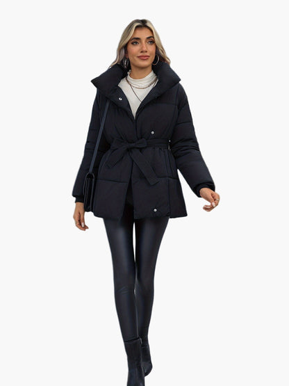 Damen Steppjacke mit Gürtel – Modische Winterjacke für Alltag und Freizeit