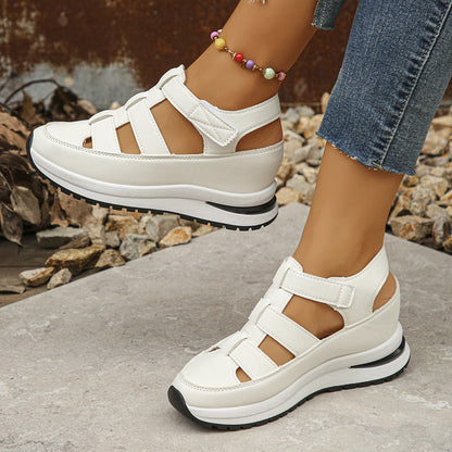 Tracy – Atmungsaktive vegane Sommer-Wedge-Baotou-Schuhe