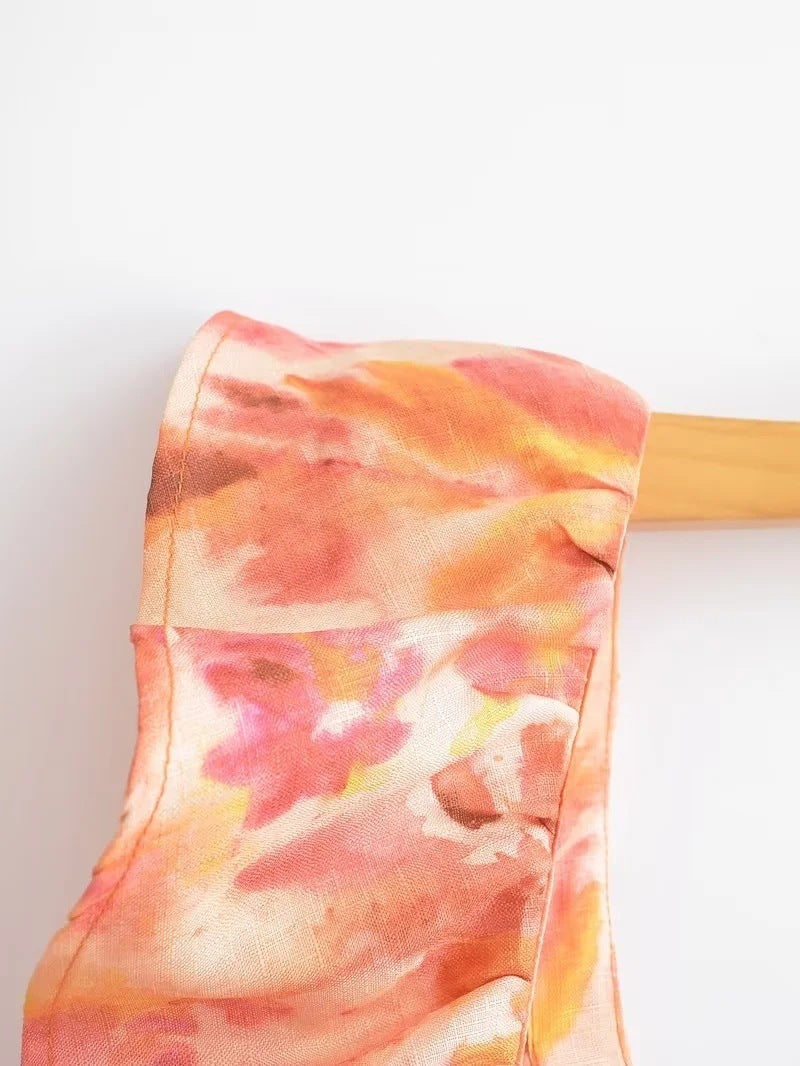 Damen Maxikleid mit Volants und Sommermuster – Elegantes Freizeitkleid für Alltag und Urlaub