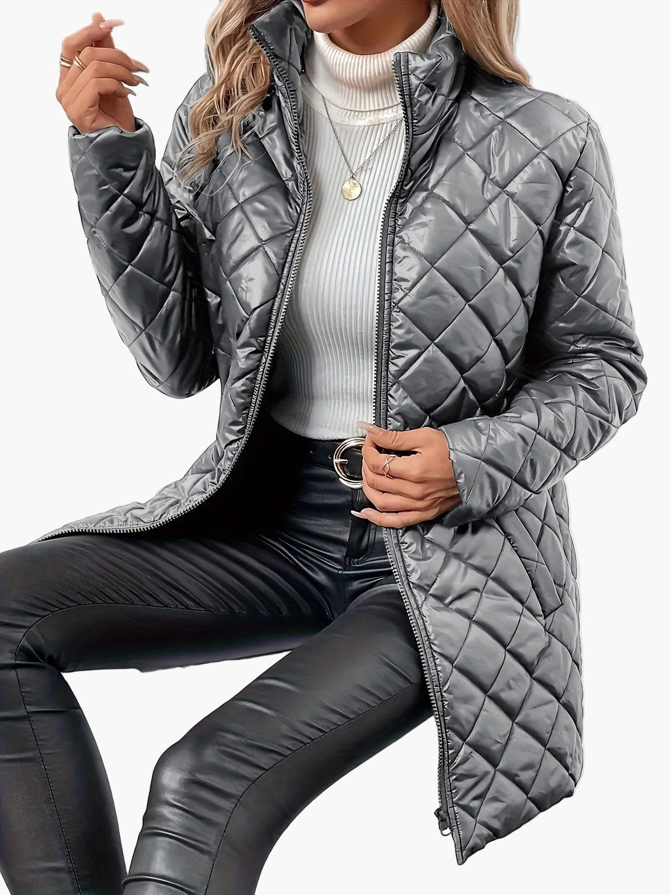 Damen Steppjacke mit Reißverschluss – Moderner Übergangs-Look für Alltag & Freizeit