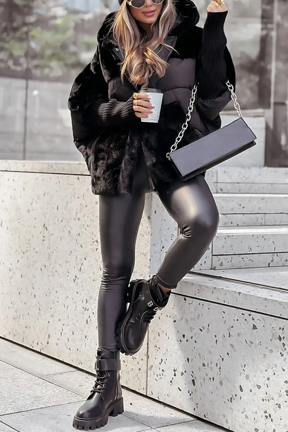 Damen Winterjacke mit Kapuze – Modische Teddy-Steppjacke für Outdoor und Alltag