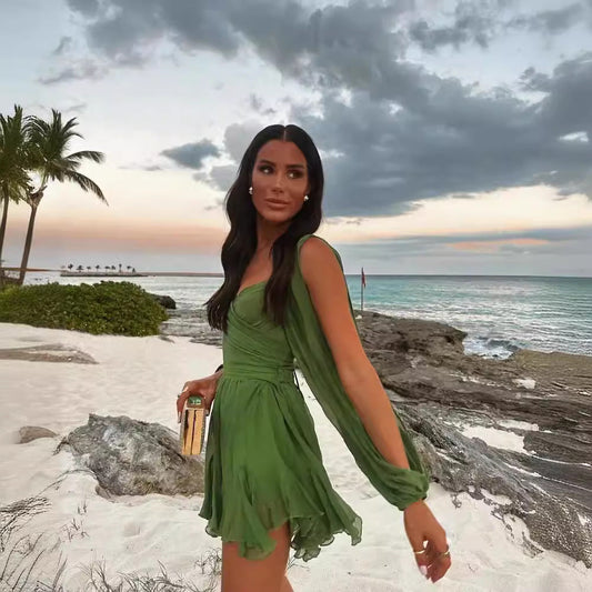 Betty – Modisches Off-Shoulder Kleid mit Laternenärmeln