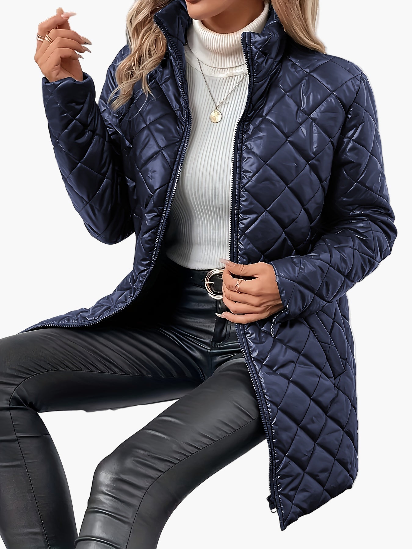 Damen Steppjacke mit Reißverschluss – Moderner Übergangs-Look für Alltag & Freizeit