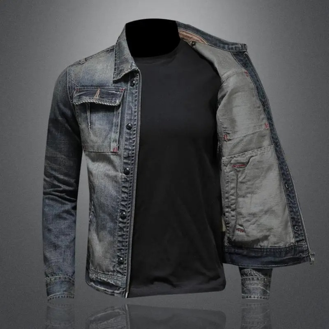 Herren Jeansjacke im Vintage-Stil – Klassische Denimjacke für Alltag und Freizeit