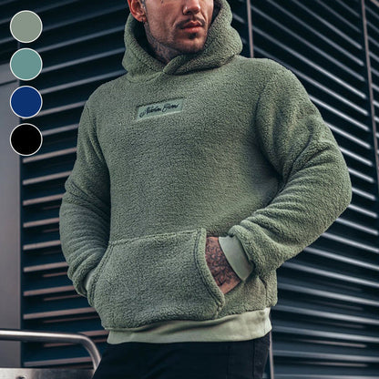 Herren Kuscheliger Kapuzenpullover – Plüsch Hoodie für Alltag & Freizeit