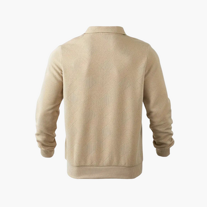 Herren Pullover im Vintage Stil mit Reißverschluss – Geometrisches Muster und moderner Freizeitlook