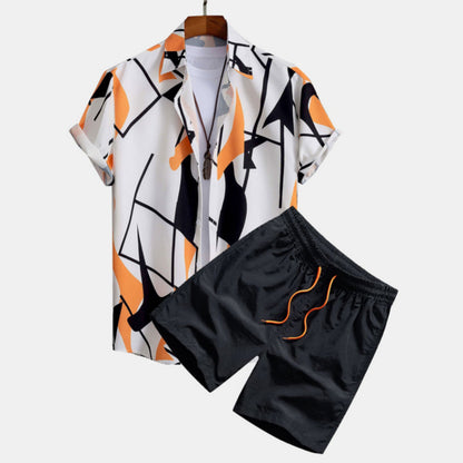Herren Sommer Freizeit Set – Kurzarm Hemd & Shorts, Modernes Streetstyle Outfit, Ideal für Alltag und Urlaub