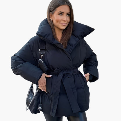 Damen Steppjacke mit Gürtel – Modische Winterjacke für Alltag und Freizeit
