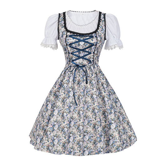 Damen Dirndl Kleid im traditionellen Trachtenstil für Oktoberfest und Bühnenauftritte