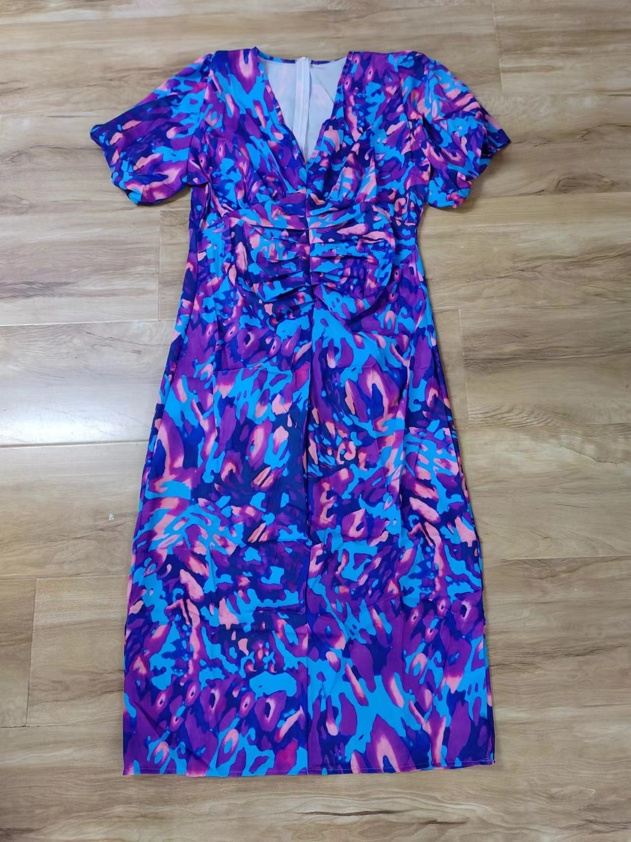 Damen Maxikleid mit Puffärmeln und modischem Animal-Print – Elegantes Partykleid für besondere Anlässe