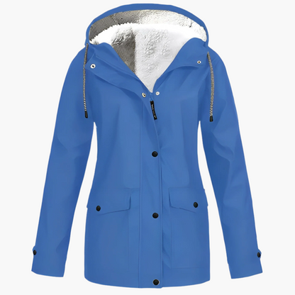 Damen Fleece Gefütterte Regenjacke – Stylische Winter Outdoor Jacke für Komfort und Schutz