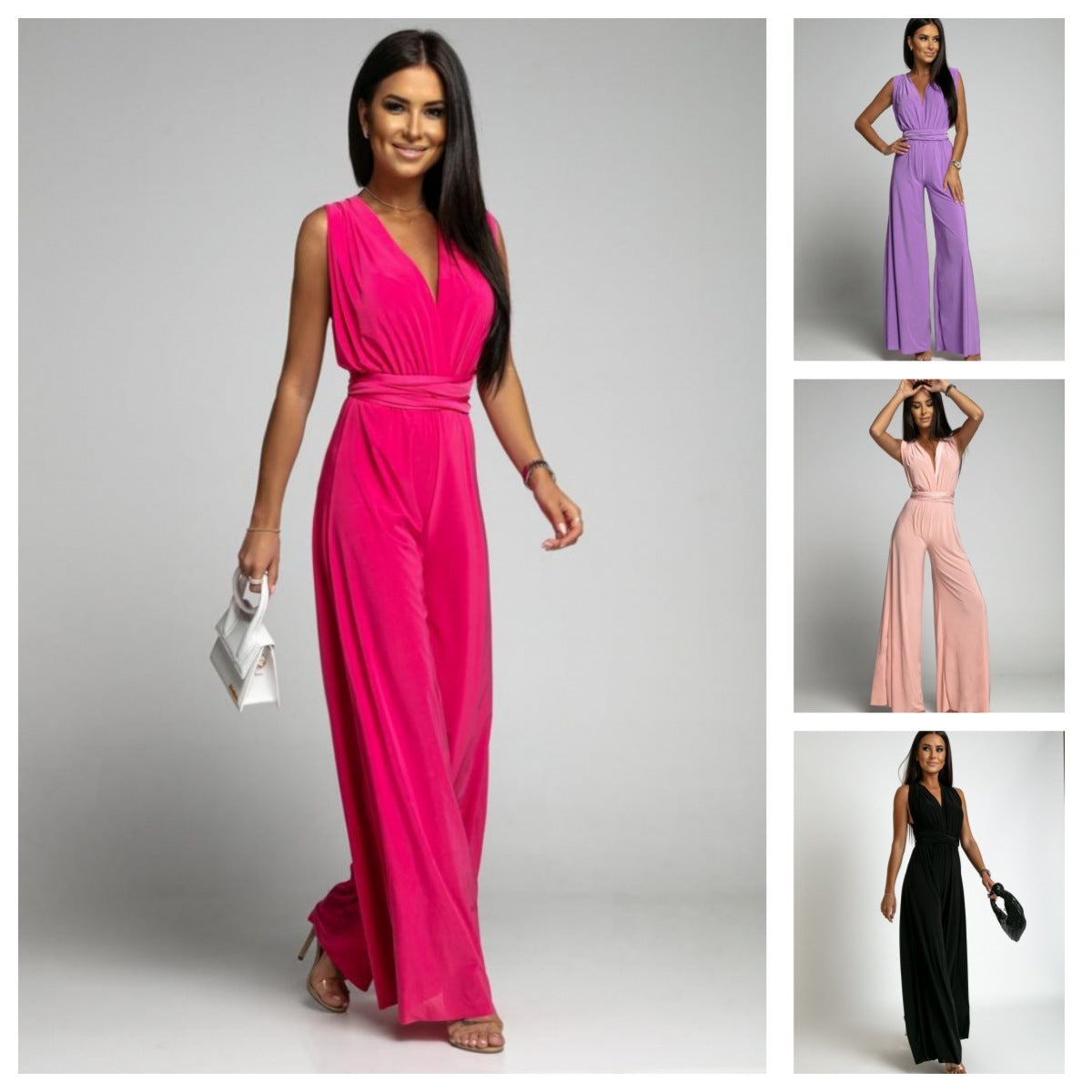 Damen Eleganter Jumpsuit mit weitem Bein und ärmellosem Design – Perfekt für Alltag und besondere Anlässe