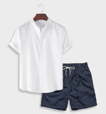 Herren Sommer Freizeit Set – Kurzarm Hemd & Shorts, Modernes Streetstyle Outfit, Ideal für Alltag und Urlaub