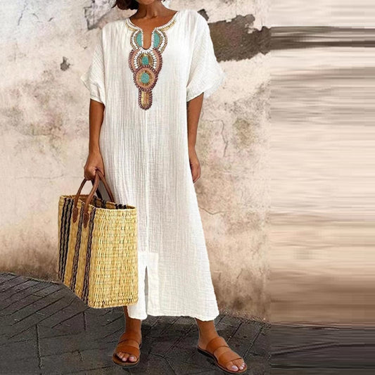 Imogen – Regular Sleeve Kleid aus Baumwolle und mit Schlitz