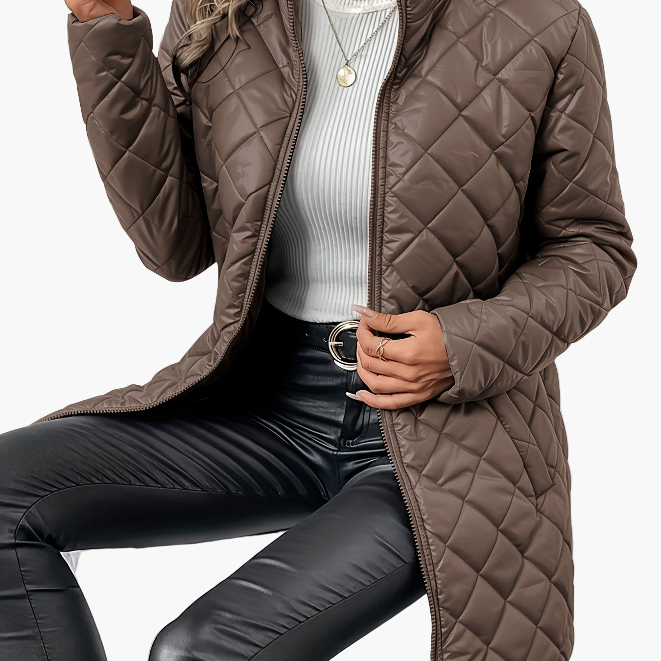 Damen Steppjacke mit Reißverschluss – Moderner Übergangs-Look für Alltag & Freizeit