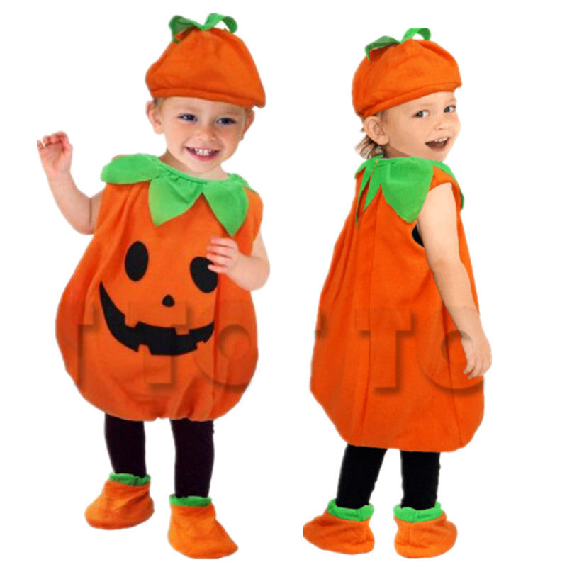 Kinder Halloween Kürbis Kostüm – Lustiges Kürbis-Outfit für Jungen & Mädchen, Party & Trick-or-Treat